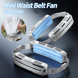 Portable Personal 5000mAh Wearable Body Belt Adjustable Electric Powerful Fan for Outdoor Hiking Tent