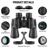 Powerful Telescope 20x50 Professional Binocular Zoom Porro HD Military Powerful Optical Telescope Wide Angle for Outdoor Hunting