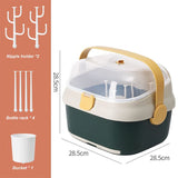 Baby Drying Rack Drainer, Portable Nursing Cutlery Box Container With Cover, Bottle Holder
