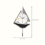 1pc Wall Clock, Sailboat Design Wall Clock, Modern Creative Wall Clock, Silent Clock, For Living Room Bedroom, Room Decor, Home Décor, Kitchen, Office Decor, Halloween Christmas Thanksgiving New Year Decor