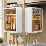 Seasoning Organizer Rack Multifunctional Spice Holder Multi Layer Condiment Storage Cabinet No Punch Kitchen Accessories