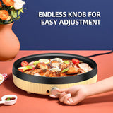 34cm Household Electric Hot Pot - Multifunction Non-stick Barbecue for BBQ and Pizza