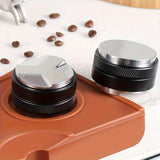 1set Coffee Tamper 2 In 1 Double-headed Anti-slip 51/53/58mm Cloth Powder Adjust The Height Of The Flat Bottom Three-leaf Macaron