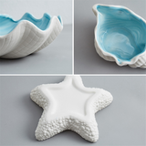 Ceramic Storage Desktop Ornaments Earrings Rings Bracelets Jewelry Display Plate Tray 14x14x3.5cm