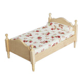 Dollhouse Miniatures Bedroom Wooden Single Bed for 1/12 Doll House Decor Furniture