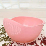 Clean the plastic bowl of rice with a filter, 1 unit, effectively cleaning small grains and kitchen utensils