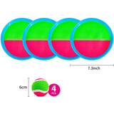 Toys Toss And Catch Set Games With Paddle 4 Ball For Kids Adults Outdoor Game