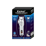 Kemei KM-803 Metal Body Lcd Liquid Crystal Digital Display Knife Head Adjustable Cordless Rechargeable Hair Clipper