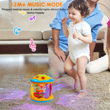 Infant Toys-3D Ocean Projector Toys, Crawling Learning Prone Toys That Can Light Up Music