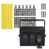 DaierTek 3 Gang Rocker Box 12V SPST ON Off Waterproof Switch PD Type C and QC 3.0 USB Charger Voltmeter DIY Stickers