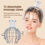 Electric Fatigue Stress Relief Massager Rechargeable 12-Claw Instrument Head Acupoints Massage Scalp Care Device