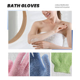 4 Pair Shower Bath Gloves Exfoliating Wash Skin Spa Massage Body Scrubber Cleaner