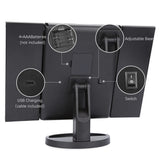 Foldable Makeup Light 3 Folding 1X 2X 3X Desktop Vanity Mirror Dimmable Rotatable With Touch Switch LED Mirrors