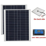 300W 18V Aluminum Monocrystalline Solar Panel - Dual USB Portable Generator for Phone, Laptop, Camper
