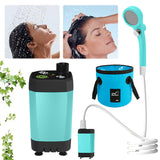 Portable Digital Display Electric Shower Pump with 6000mAh Rechargeable Battery for Hiking Travel Beach Pet Watering
