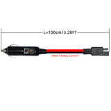 to Cigarette Lighter 14AWG 100cm Plug Extension Cable with SAE Polarity Reverse Adapter 15A Fuse