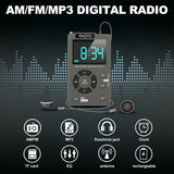 Portable Mini Radio Plastic Pocket AM FM Digital Radio Receiver TF Card MP3 Music Player
