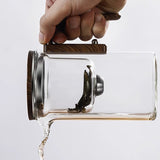 Water Separation With Wooden Handle Witchcraft Magical Glass Teapot Rubber Stopper And Strainer