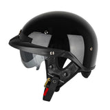 (S Black) Motorcycle Men Retro-Riding Helmet Scooter Personalized Baseball Cap Half Helmet