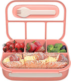 (pink) Bento Box For Adults, Bento Lunch Box For Kids With 4 Compartments And Spoon, 1000ml Leakproof Food Storage Box For School, Work And Travel, Bpa Free,