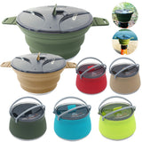 Foldable Portable Camping Silicone Boiling Water Picnic Fishing Heat-Resistant Stir Fry Pot Outdoor Cooking