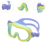 Swimming Lightweight Soft Adjustable Strap Wide Vision Swim Goggles for Beach Diving Long and Short Hair Children Pool