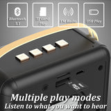 Retro Radio Portable FM Receiver Vintage Bluetooth Speaker Subwoofer TF/USB/Headphones Player Rechargeable Radios for Gift