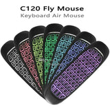C120 Fly Air Mouse 2.4G RF Smart Remote Control 7 Color Backlight English Wireless Keyboard for PC Android TV Box Electronic equipment