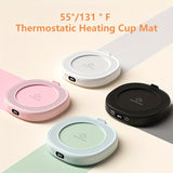 1pc, Smart 55°/131 ° F Thermostatic Heating Cup Mat, Coffee Cup For Heating Coffee, Beverages, Milk