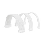 FormulaMod All White PSU Extension Kit , Color Cable Solid Combo 300mm ATX24Pin PCI-E8Pin CPU8Pin With Combs