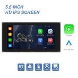 Portable Motorcycle Navigatior 5.5 Inch IPS Screen With Controller Support Wireless Carplay Android Auto 5G Wifi One Video