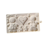 1 Piece Christmas Bow Heart Silicone Tool Gingerbread Cookie Mold Christmas Silicone Mold