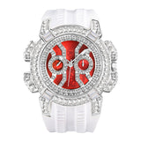 PINTIME Men's Watches Sport Diamond Ice Out Spider-Shaped Dial Silicone Strap Fashion Quartz Wristwatch Watreproof Reloj Hombre