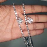 Fashion Four-Leaf Pendant Chain Shiny Beach Studded With Diamond Navel Nail