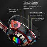 Bluetooth 5.1 Wireless Game Headphone For Cell Phone with mic RGB Light Gaming headset For Kids PC PS4 Gamer Support TF Card