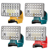 18W 2000LM LED Work Portable Outdoor Light Rechargeable Flashlight for /Milwaukee/Makita/Bosch 18V Li-ion Battery