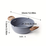 1pc, Stew Pot, Household Double-eared Stew Pot, Electromagnetic Stove, Cooking Pot, Food Supplement Pot, Gift, Non-stick Pot
