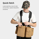 Harness Chest Vest Bag Waist Pack Waterproof for DSLR Camera Body Lens Smartphone Water Bottle