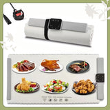 Electric Warming Tray with Adjustable Temperature Foldable Food Warmer Mat for Parties Buffet Features 5 Modes Fast Heating Pad