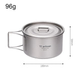 Titanium Folding Handle Camping Bowl Dinner Food Container Outdoor Pan With Handles And Lid Secure Hold Picnics