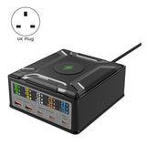 260W High Power Laptop & Cell Phone Charger - Fast QC3.0 PD3.1 Multi-Port Charging, Wireless Charging. UK Plug.