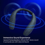 High Quality Bluetooth Neckband Wearable Home Outdoor Wireless Speakers True 3D Stereo Sound with Microphone