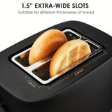 1pc Bread Toaster 2 Slice Toaster, 3.81cm Extra Wide Slots Black Toaster With Reheat, Bagel, Defrost, Cancel Function