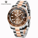 PAGANI DESIGN New Men's Automatic Mechanical Watches Waterproof 100M Luxury Sapphire Stainless Steel GMT Watch Men Reloj Hombre