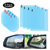 8 Pieces Car Rearview Mirror Film Side Window Rain Protection Film Universal Glass Mirror Anti-fog Car Hd Nano Waterproof Film