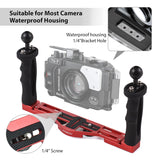 Andoer Dual Handle Diving Rig Handheld Underwater Stabilizer with Shutter Release Lever for GoPro Canon Sony Nikon Camera