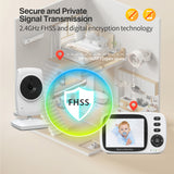 Wireless Baby Camera Monitor - 3.2 Inch TFT LCD Screen, Two-Way Talk, Room Temperature Detection