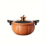 1pc Pressure Pot, Micro-pressure Pressure Pot, Pumpkin Shaped Saucepan, Household Soup Pot, Multi-purpose Pot, For Home Kitchen