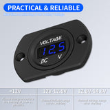 DaierTek Digital Display Round Meter Waterproof DC 12V 24V LED Voltmeter Panel Battery Monitor for Marine Boat Car Auto