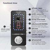 Looper Pro Station Music Looper Pedal Loop Accessory Guitar Processor 9 Waves Loop 40 Mins Recording for Acoustic Guitar Pedal